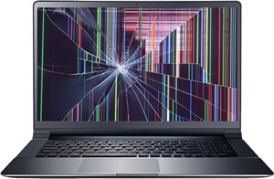 Damaged laptop screen