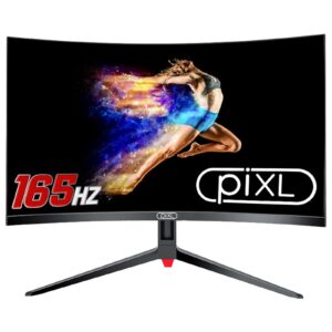 piXL CM32GF5 32 Inch Curved Gaming Monitor, 144Hz/ 165Hz, 5ms Response Time, Frameless, Freesync, G-Sync, 1920 x 1080 Full HD, DisplayPort, HDMI, VESA Mount,
