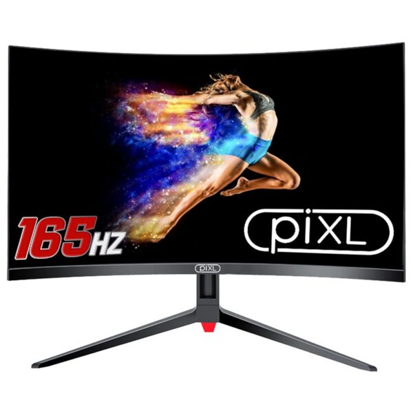 piXL CM32GF5 32 Inch Curved Gaming Monitor, 144Hz/ 165Hz, 5ms Response Time, Frameless, Freesync, G-Sync, 1920 x 1080 Full HD, DisplayPort, HDMI, VESA Mount,