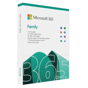 Microsoft Office 365 Family, 6 Users - 5 Devices Each 1 Year Subscription