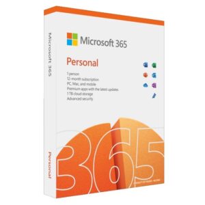 Microsoft Office 365 Personal, 1 User, Up to 5 Devices, 1 Year Subscription