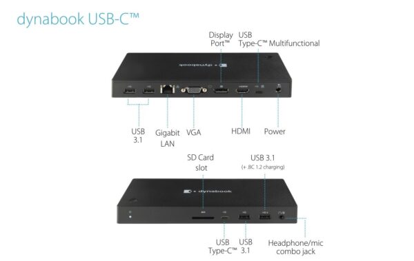 Dynabook USB-C™ DOCKING STATION suitable for most new laptops - Image 4