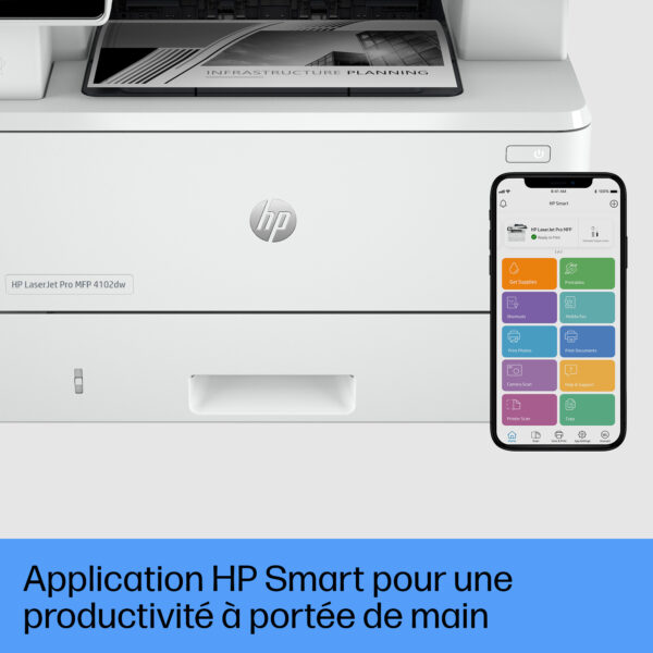 HP LaserJet Pro 4102dw Black & White Wireless Print, copy, scan - Image 3