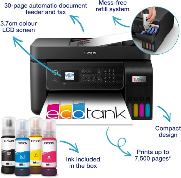 EcoTank ET-4800  A4   ( Print scan copy )  Print  scan copy  + Auto Sheet feeder - Image 13