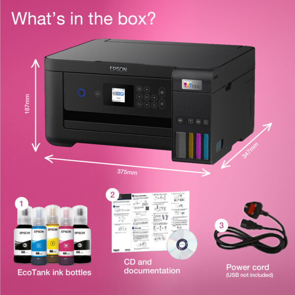 EcoTank ET-2851  A4   ( Print scan copy )  Save up to 90% on the cost of ink* with an EcoTank ink tank printer - Image 7