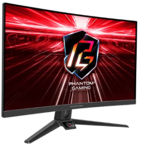 Asrock 27" Phantom Gaming FHD Curved Monitor (PG27F15RS1A), 1920 x 1080, 1ms, 2 HDMI, DP, 240Hz, HDR 10