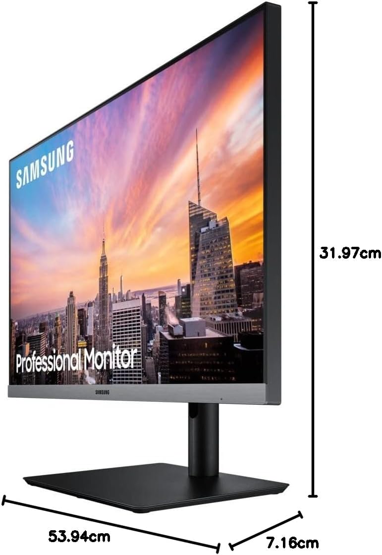 Samsung 24" Pro Series LS24R650FDU ( Ultra-thin bezel for business users) Height adjustable tilt, swivel, and pivot (rotation) - Image 3