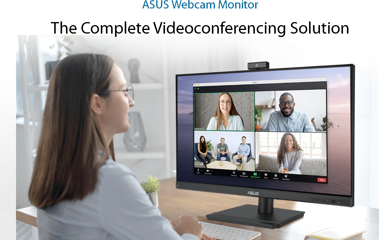 Asus 27" Video Conferencing BE279QFK Frameless,HD Webcam, Mic, Speakers
