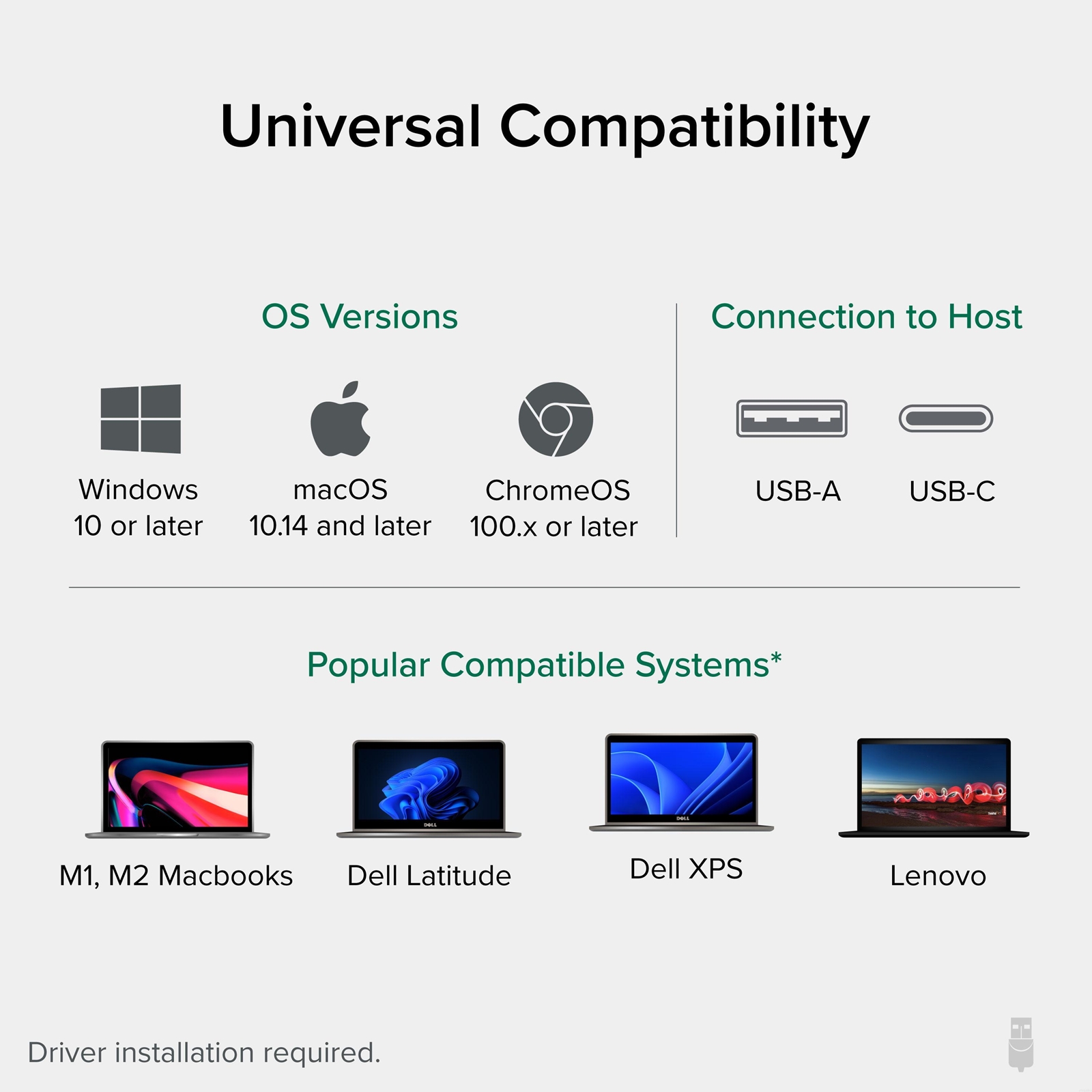 Plugable UD-3900 USB-A/USB-C Dual Monitor Universal DisplayLink Certified Docking Station - Image 6