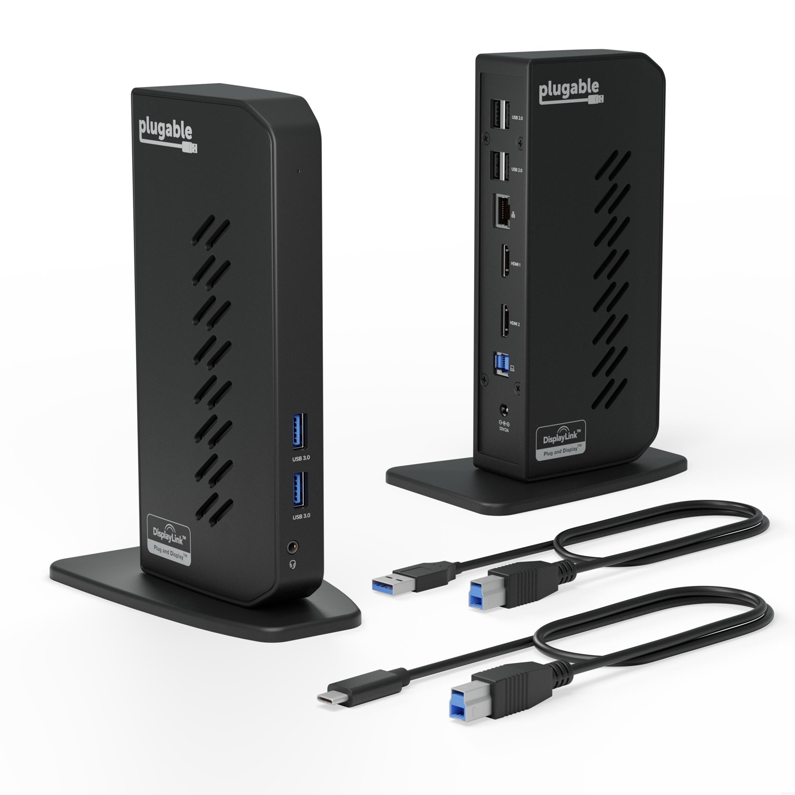 Plugable UD-3900 USB-A/USB-C Dual Monitor Universal DisplayLink Certified Docking Station