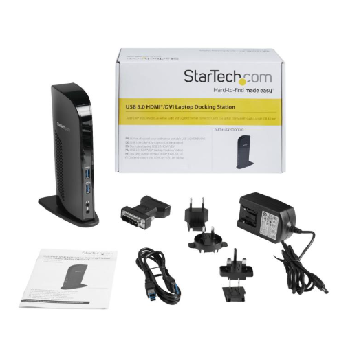 StarTech Dual Monitor USB 3.0 Laptop Docking Station with HDMI & DVI/VGA, 6x USB-A Hub, GbE, Audio, Universal Type-A Dock - Windows/macOS - Image 8