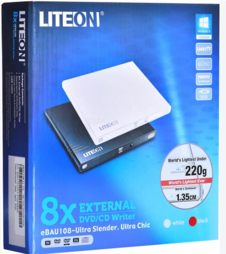 External Optical Drive DVD CD drive eBAU108 is the world's lightest
